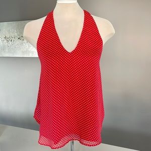 S Three Eighty Two Red/White Polka Dot Top